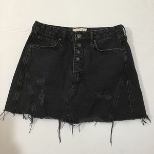 We The Free Black Denim Mini skirt